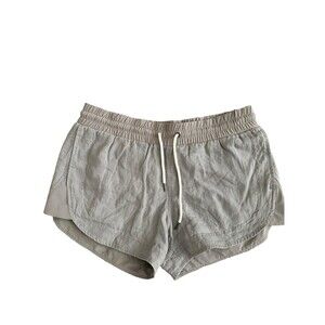 Athleta Bali Linen Gray Shorts Women's Size 4 Beach Lagenlook Classic Boho‎